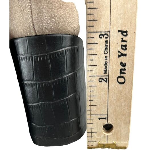 Shoes Of Prey Booties Womens 7 Tan Suede Leather Heeled Ankle Boots Pointed Toe - Picture 9 of 14